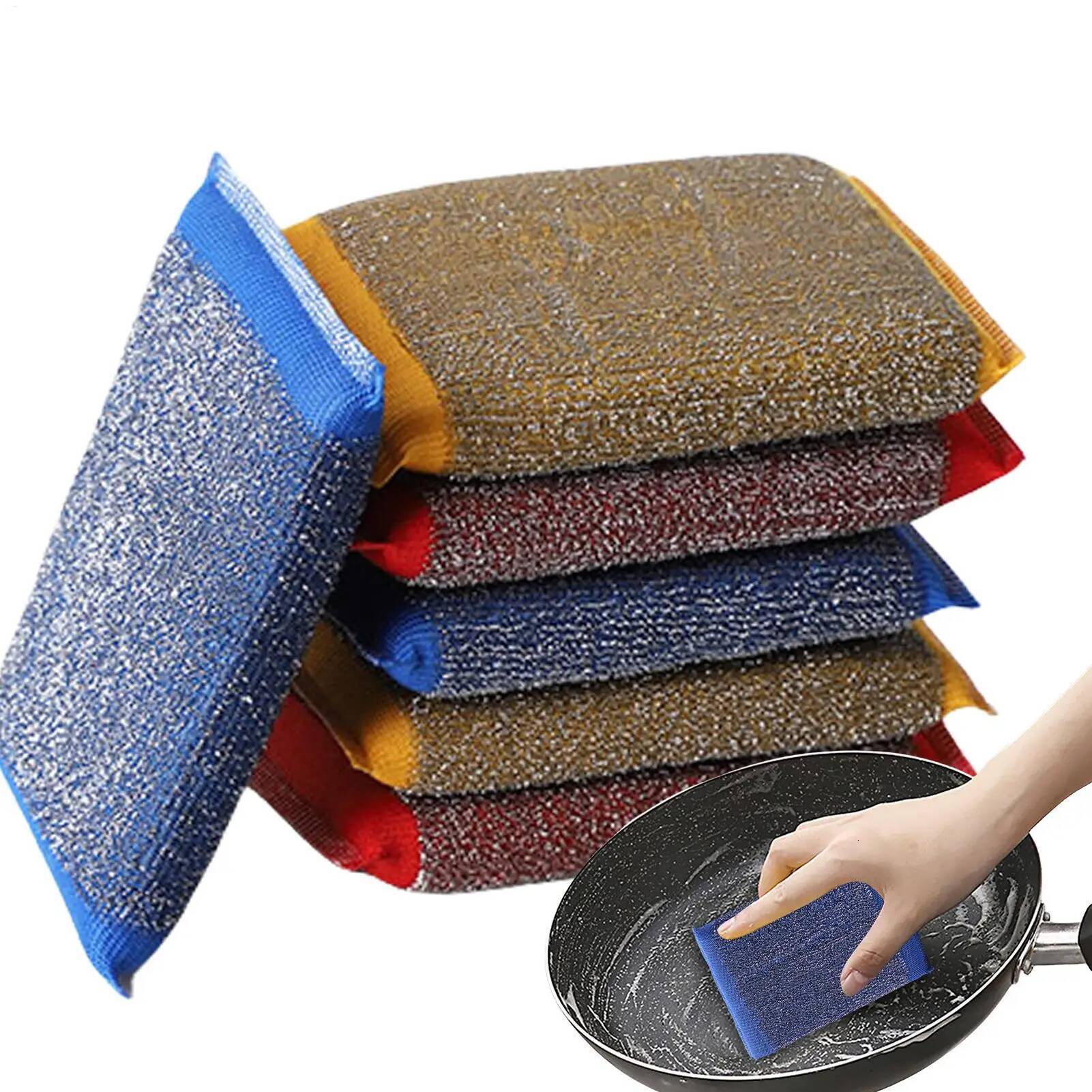 6Pcs Kitchen Dishwashing Does Not Hurt Pot Artifact Household Scratch-free Sponge Wipe Brush Cleaning tools ddmydog