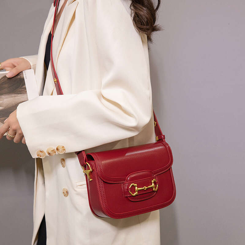Genuine Leather for Women 2026 New Fashion Versatile Underarm 1955 Saddle Single Shoulder Crossbody Horsebit Bag