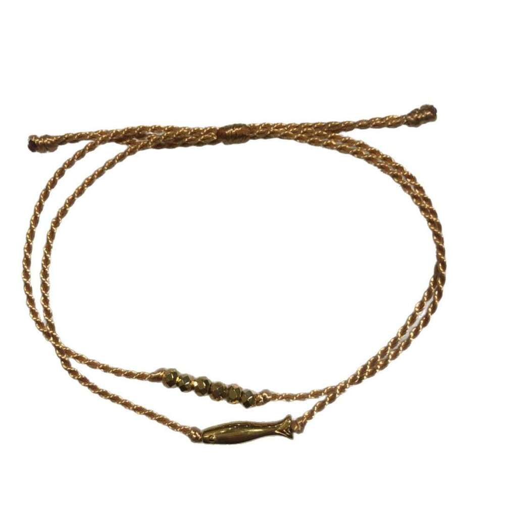 Titanium Steel Non-Fading New Zodiac Year Good Luck Fish in Water Six Great Success Laser Disco Beads Hand-Woven Bracelet