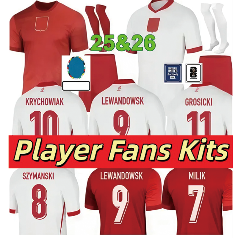 2025 PolANdS LEWANDOWSKI Soccer Jerseys 25 26 PolONiA KRYCHOWIAK GROSICKI ZIELINSKI MILIK Zalewski Szymanski New season Retro style Custom Player Name and Number