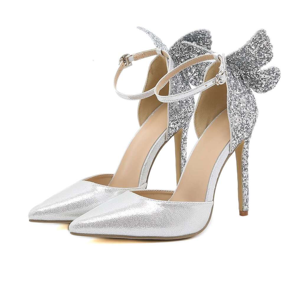 Sparkling D Butterfly Women S Pointed Toe High Heel Party Wedding Shoes MOJIDASHU