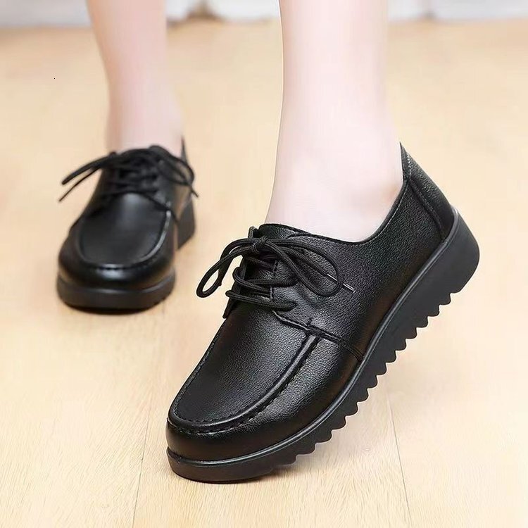 Ddmysports Work Black Non Slip Mom For Office Hotel Kitchen Comfortable Waterproof Flat Elderly Women S Shoes Outdoor Shoes