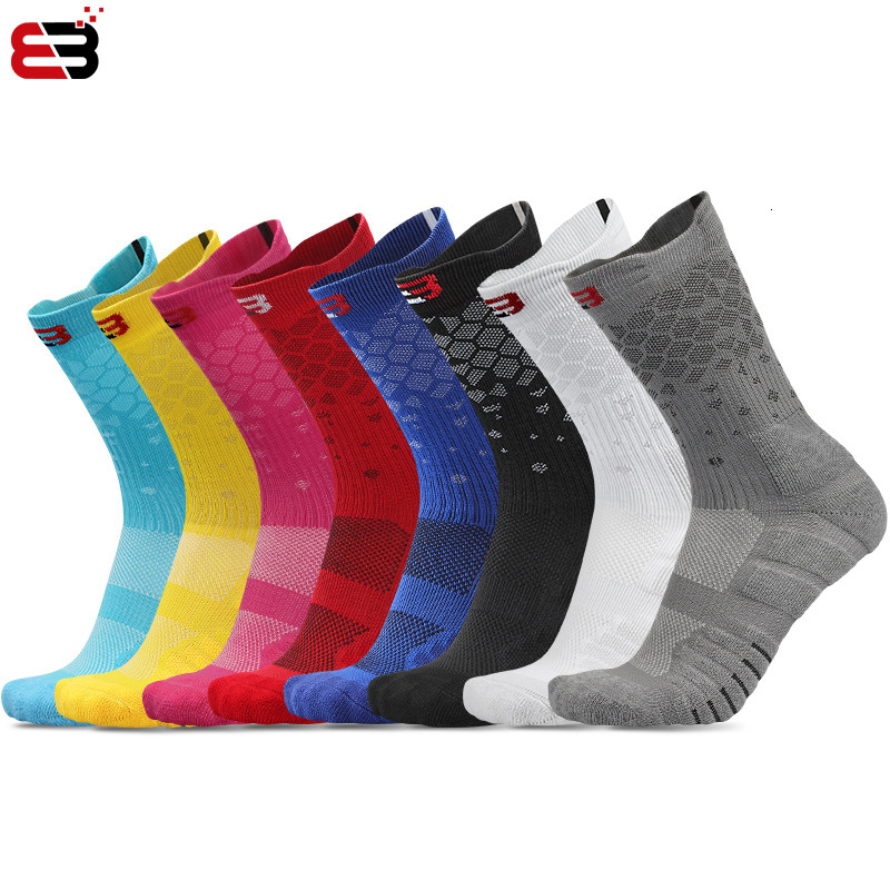Durable Workout Professional Elite Basketball Sports Socks Non-Slip Mid-Calf Women's Long Socks Children's High-Top Thickened Towel Bottom M