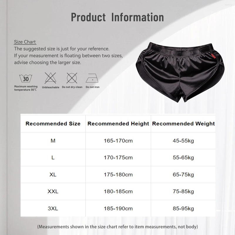 Men's Swimwear Man's Glossy Bottoms Mens Swimming Trunks Summer Beach Bathing Boxer Shorts Elastic Waist Loose Short Pants Z260314