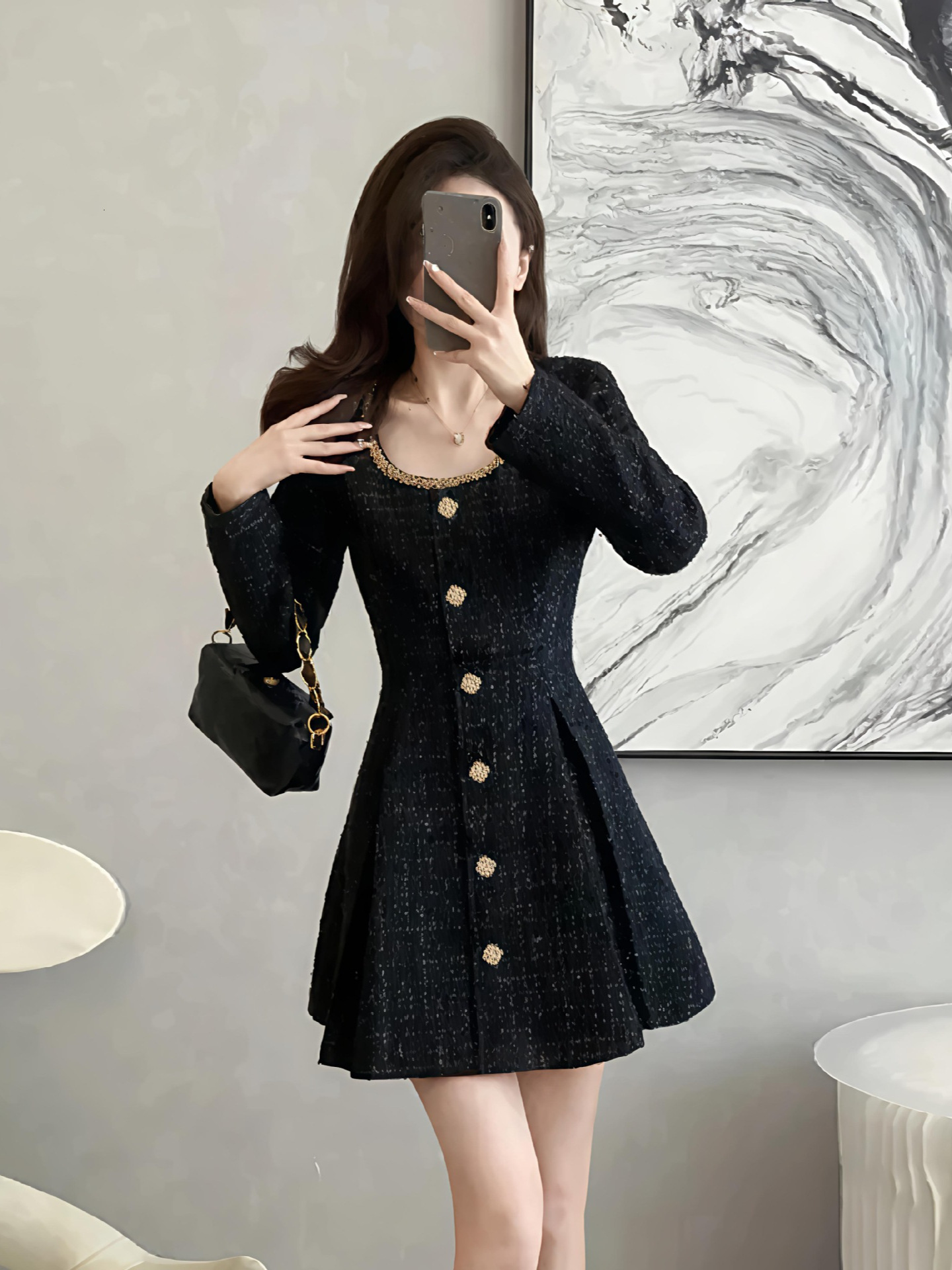 Luxurious And Sexy Women's Fall/winter Dress With Simple And Elegant Design Featuring Exquisite And Form-fitting Fit For Women