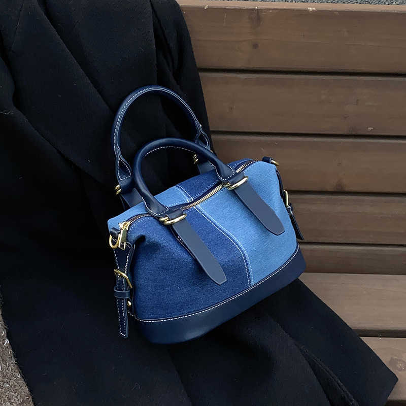 Spring New Arrival Fashion Patchwork Handbag Simple Shoulder Crossbody Bag Casual Women's Pillow Bag