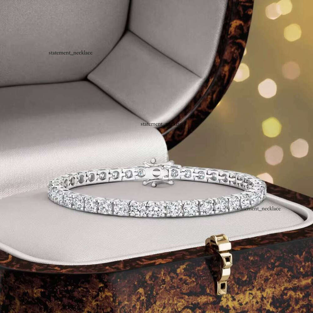 9k 14k 18k White Gold Fine Jewelry Tennis with 2mm 5mm Lab-Grown VVS Moissanite Pave Bracelet
