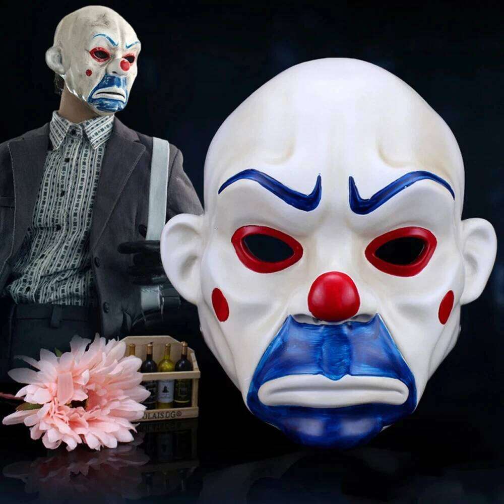 Bank Robber Joker Clown Masquerade Fancy Latex Mask Gift Accessory Set Carnival Party Dress Up Prop 26T0104