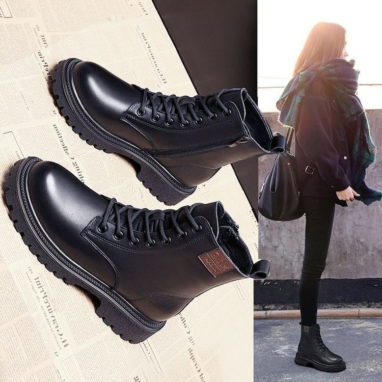 Ddmysports Clearance British Style Martin Short Versatile Slimming Spring And Autumn Single Women S Trendy Soft Leather Boots Outdoor Shoes