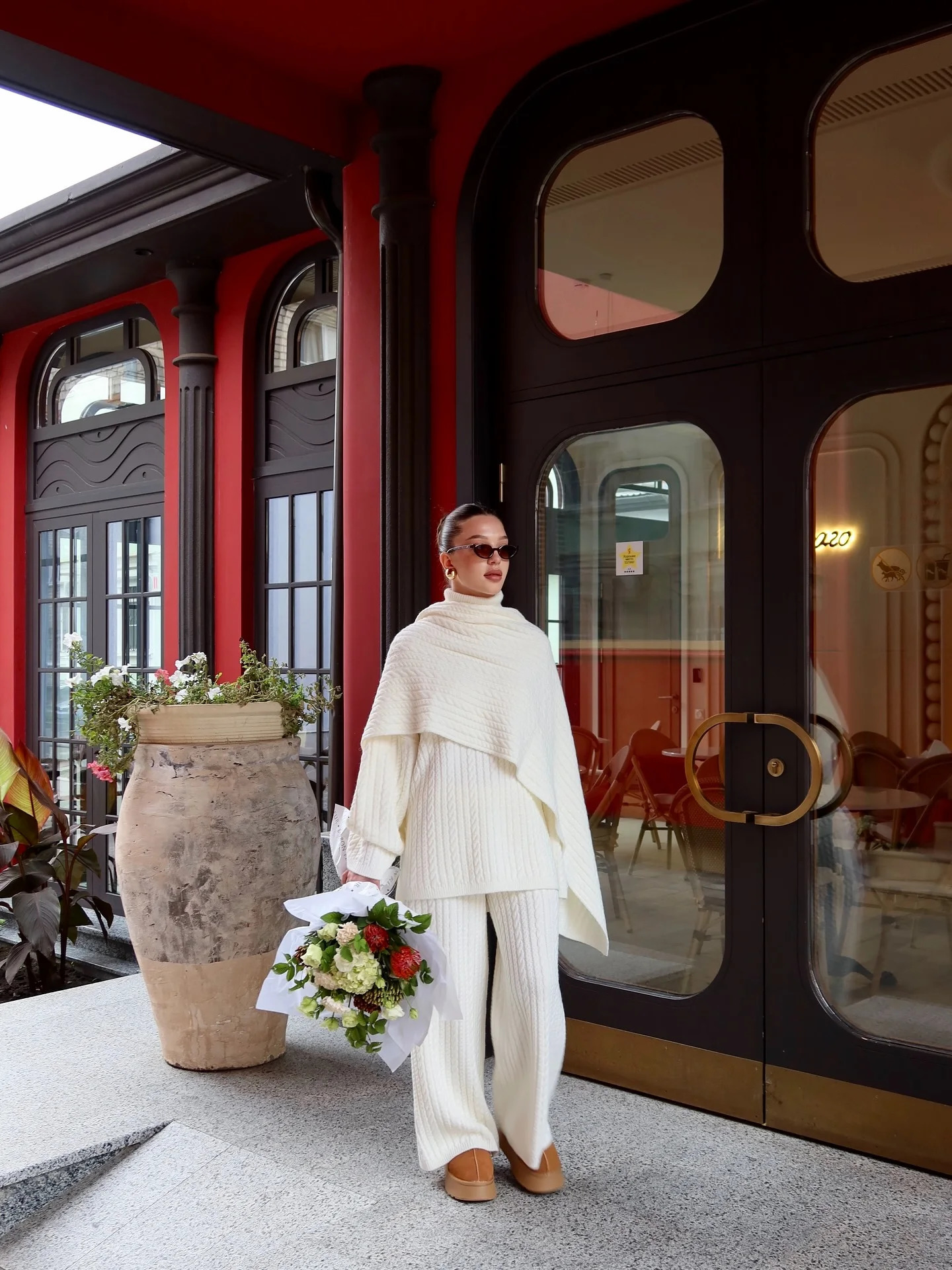 Solid Knitted Sweater Pants 2 Piece Suit 2026 Women Elegant High Collar Pullover Loose Trousers Set Autumn Winter Female Outfits 251225