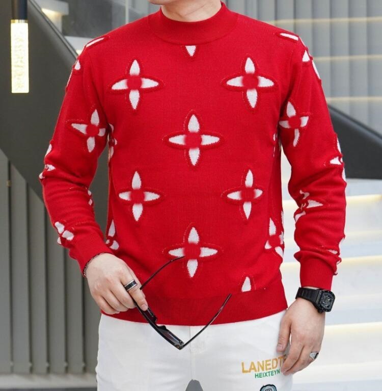 RED designer sweater men fashion print pullover luxury sweaters mens clothing for autumn winter clothing