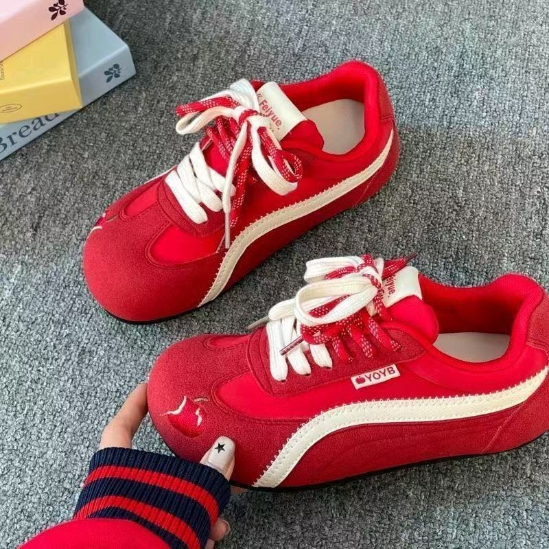 Ddmysports Summer Niche Thick Soled German Training Women S White New Hot Selling Campus Versatile Casual Leather Panel Shoes Outdoor Shoes