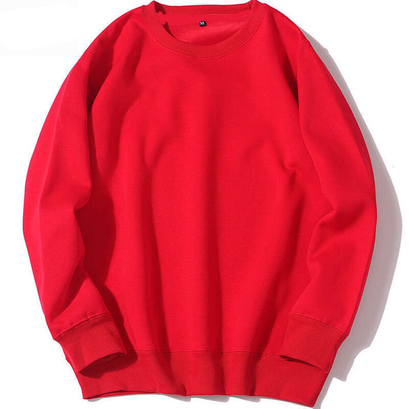 European American Size Jumping Style Autumn Winter Men and Women Casual Sports Round Neck Sweatshirt Solid Color Light Version Top Hip Hop Pullover