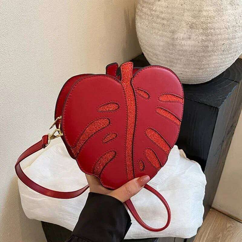 Hot Trendy Versatile Solid PU Zipper Sweet Women's 2026 High Quality Simple Maple Leaf Shape Shoulder Bags For Women