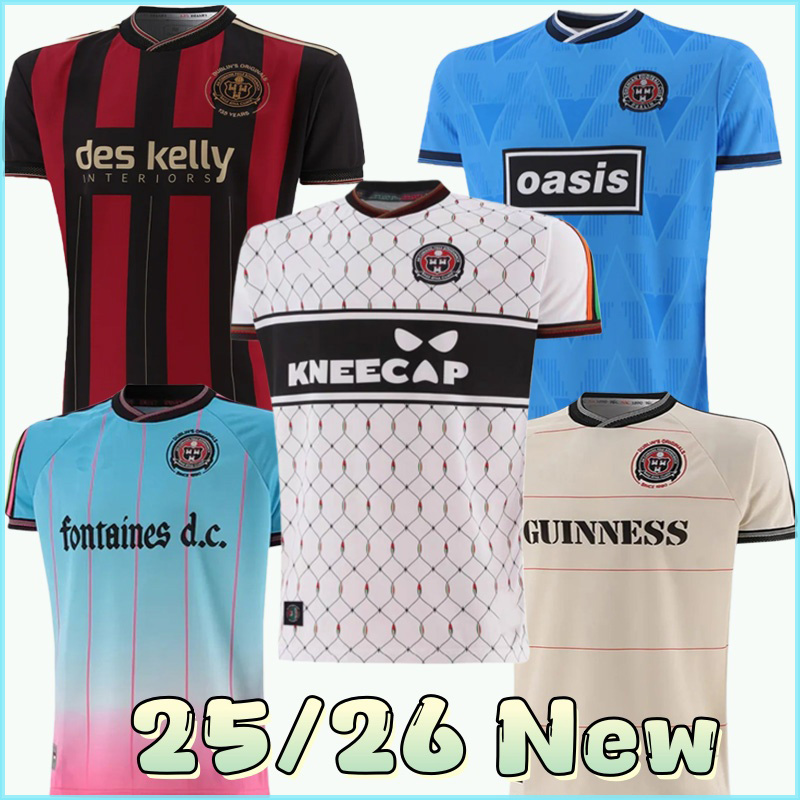 Bohemians 2025 Soccer Jersey 25 26 Fontaines Dc Home Away Third GK BLACK GUINNESS TOUR JACQUARD Jerseys PISZCZEK McDONNELL AKINTUNDE Football Shirts Kit