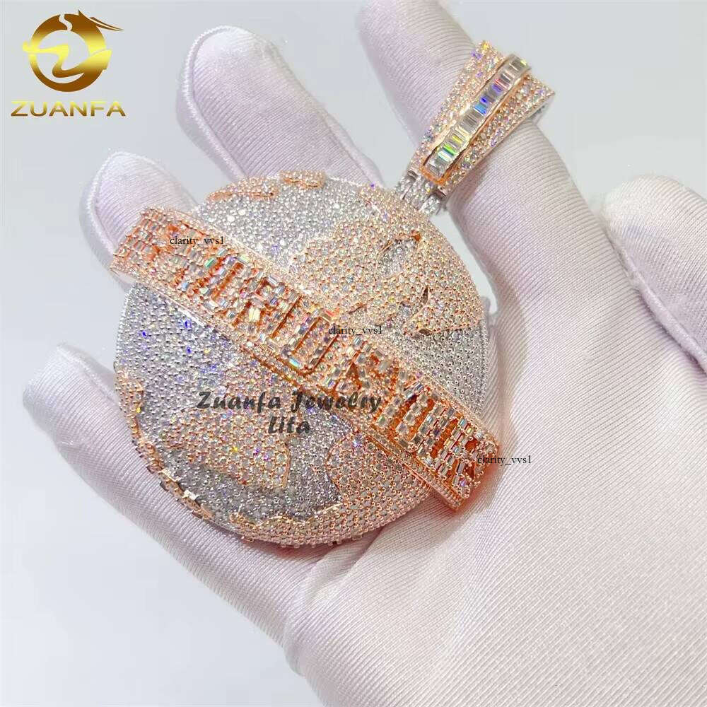 Hiphop Style Silicon Stone Pendant Iced Out Sterling Sier Gold Plated VVS Grade Lab Certified Amulet