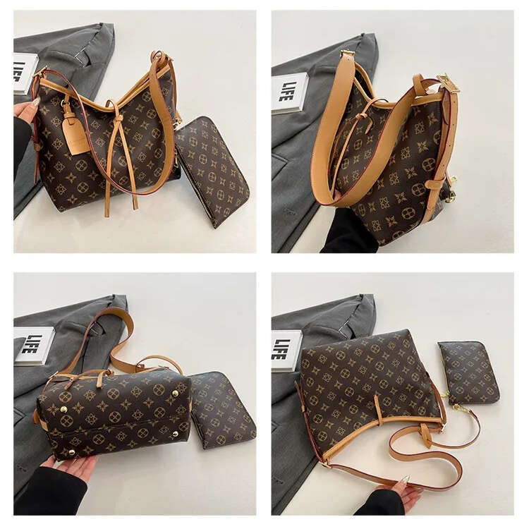 Single-shoulder armpit large capacity women's new temperament one-shoulder commuting crossbody printed tote trendy bag Niche design sense vintage