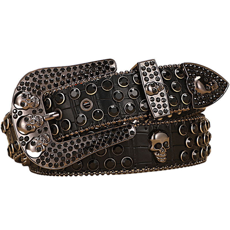 Y2K Rhinestones Belts Quality Western Cowgirl Cowboy Diamond Bling Cinturones Para Hombre er Goth 241024
