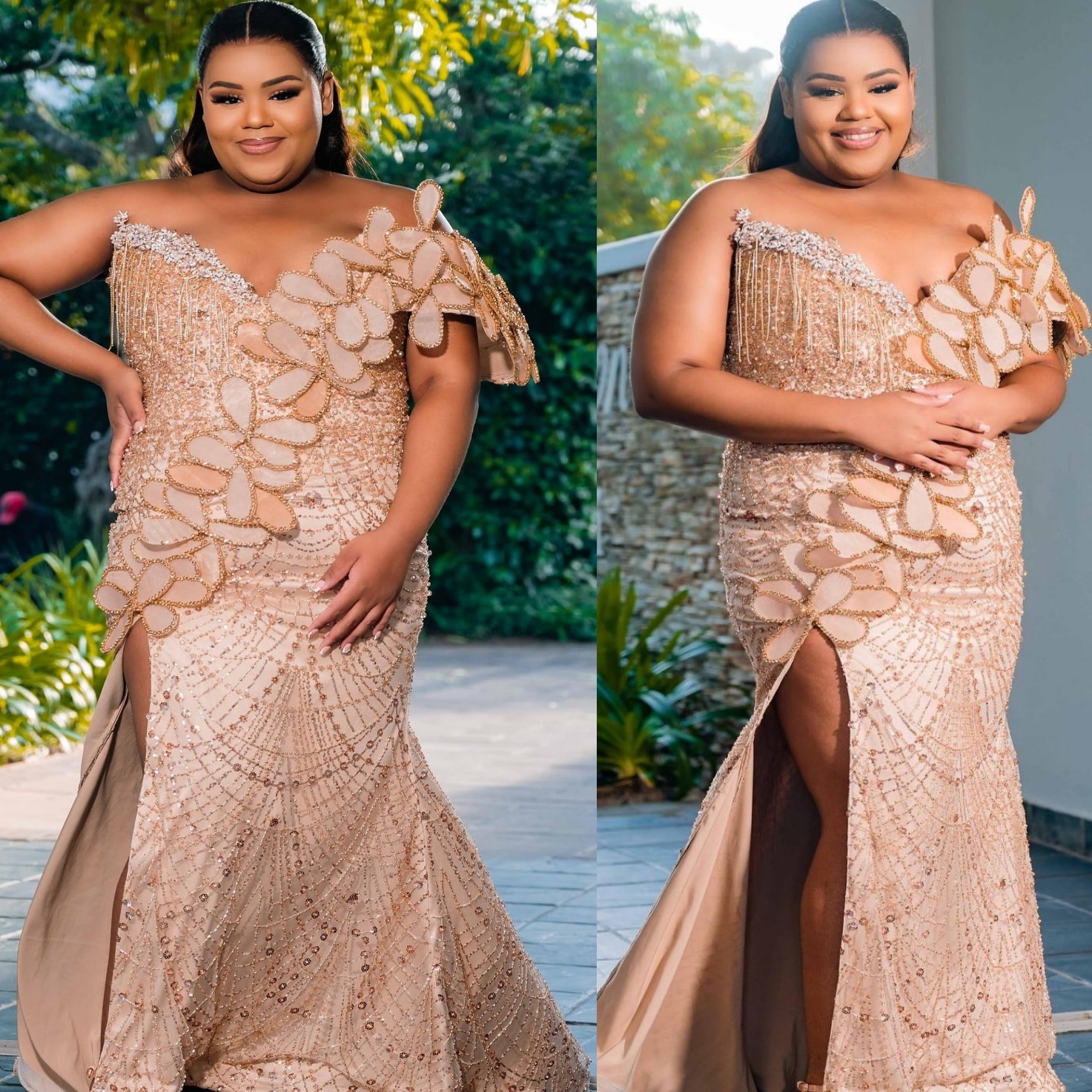 2026 Aso Ebi Champagne Mermaid Prom Dresses Beaded Crystals Florals Sequined Evening Formal Party Second Birthday Engagement Gowns Dress For Special O