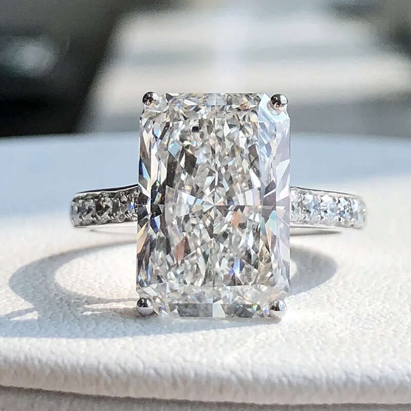 Radiant Cut Diamond Ring: CVD Halo Engagement Ring for Women, Timeless Gift Designer for Proposal & Anniversary - view 4