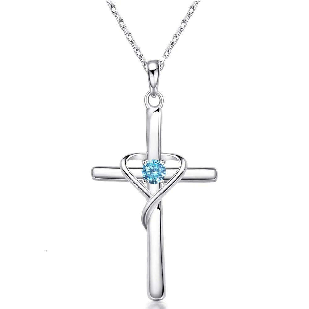 Women's S925 Silver Cross Pendant Collarbone Chain Retro Niche Personality European American Style Versatile Daily Jewelry