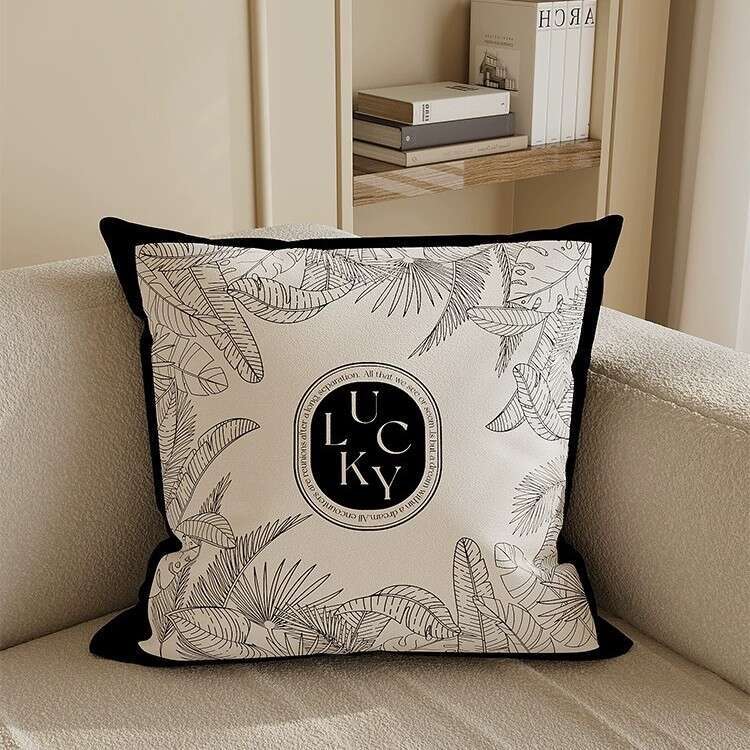 Light Luxury High-End Beige Abstract Art Modern Minimalist Pillowcase for Living Sofa Model Room