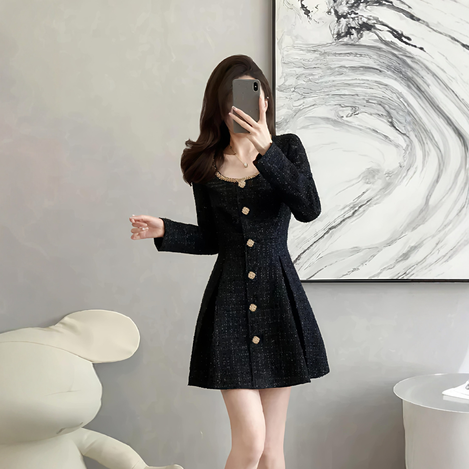 Luxurious And Sexy Women's Fall/winter Dress With Simple And Elegant Design Featuring Exquisite And Form-fitting Fit For Women