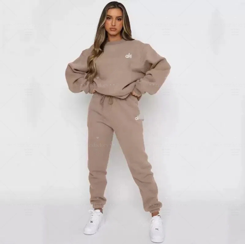 Alonessitys Tracksuit Women Sporty Fiess Set Tracksuit Letters Print Sleeve Bandage Tops And Skinny Long Sweat Pants Matching Sets Club Outfit Suit d20