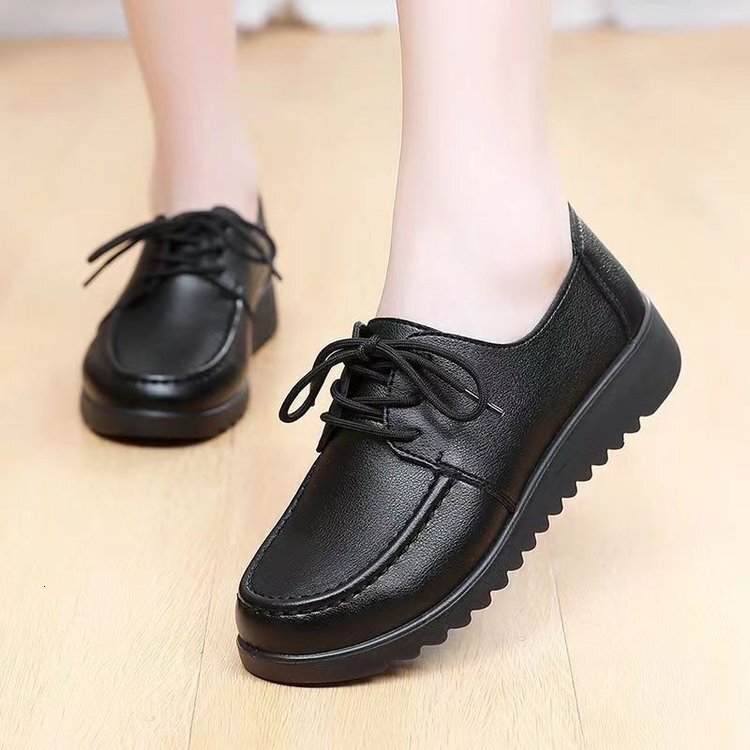 Ddmysports Work Black Non Slip Mom For Office Hotel Kitchen Comfortable Waterproof Flat Elderly Women S Shoes Outdoor Shoes