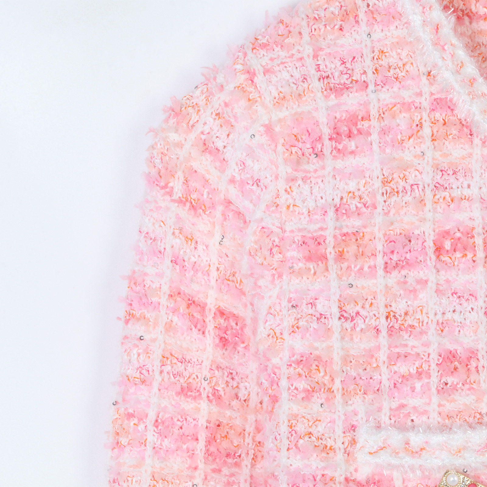 Urban Sexy Little Lady Dress - Social Elite Elegant And Sweet Age-reducing Pink Check Pattern Round-neck Knitted Dress 2026 Autumn New French Style.