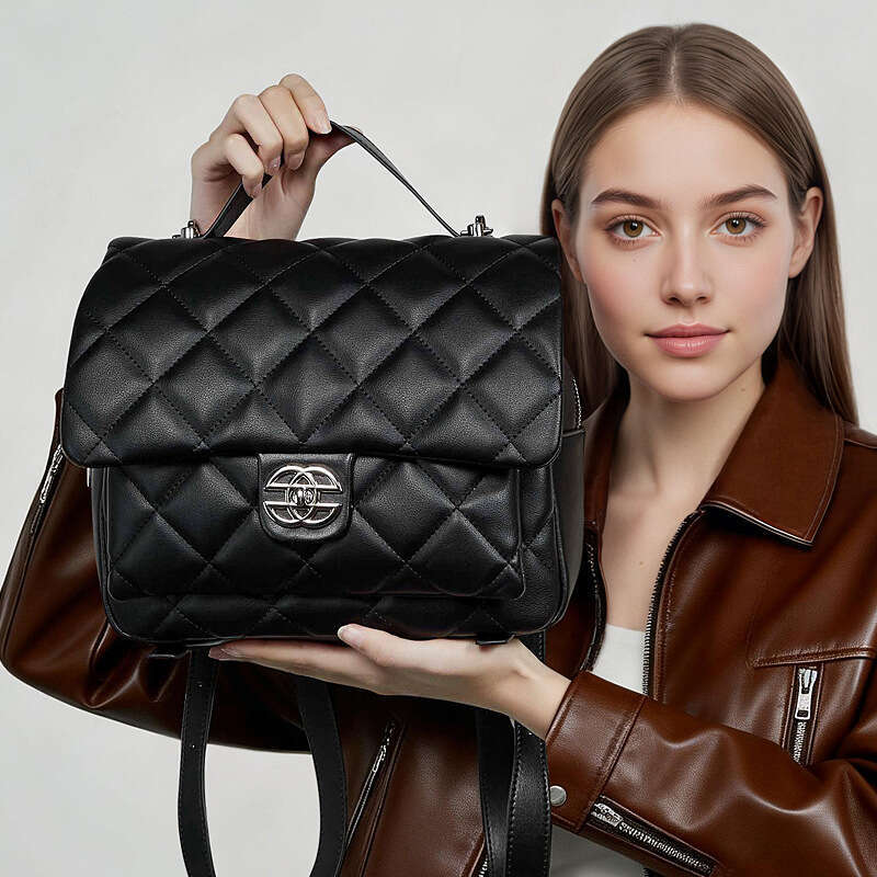 Luxury shoulder bag handbag Hobo winter new leather high-end feeling diamond grid backpack large capacity travel exquisite commuting versatile backpac