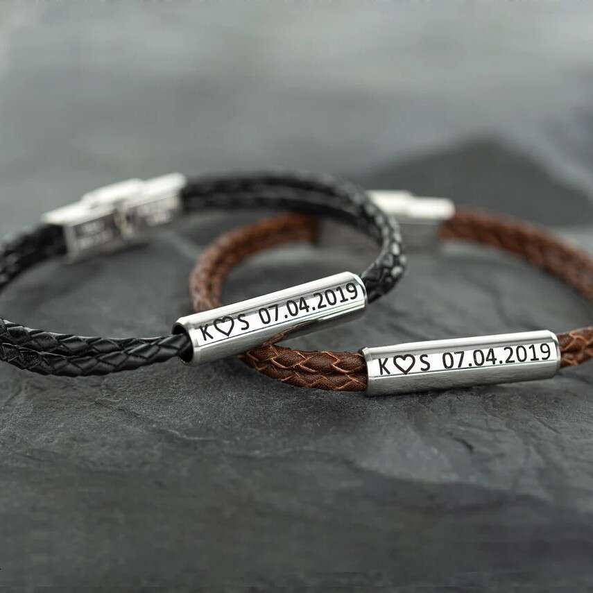 Cross-Border ETSY Woven Bracelet for Men and Women, Couple's Personalized Versatile Letter Love Home Bracelet, H Brand Leather Rope