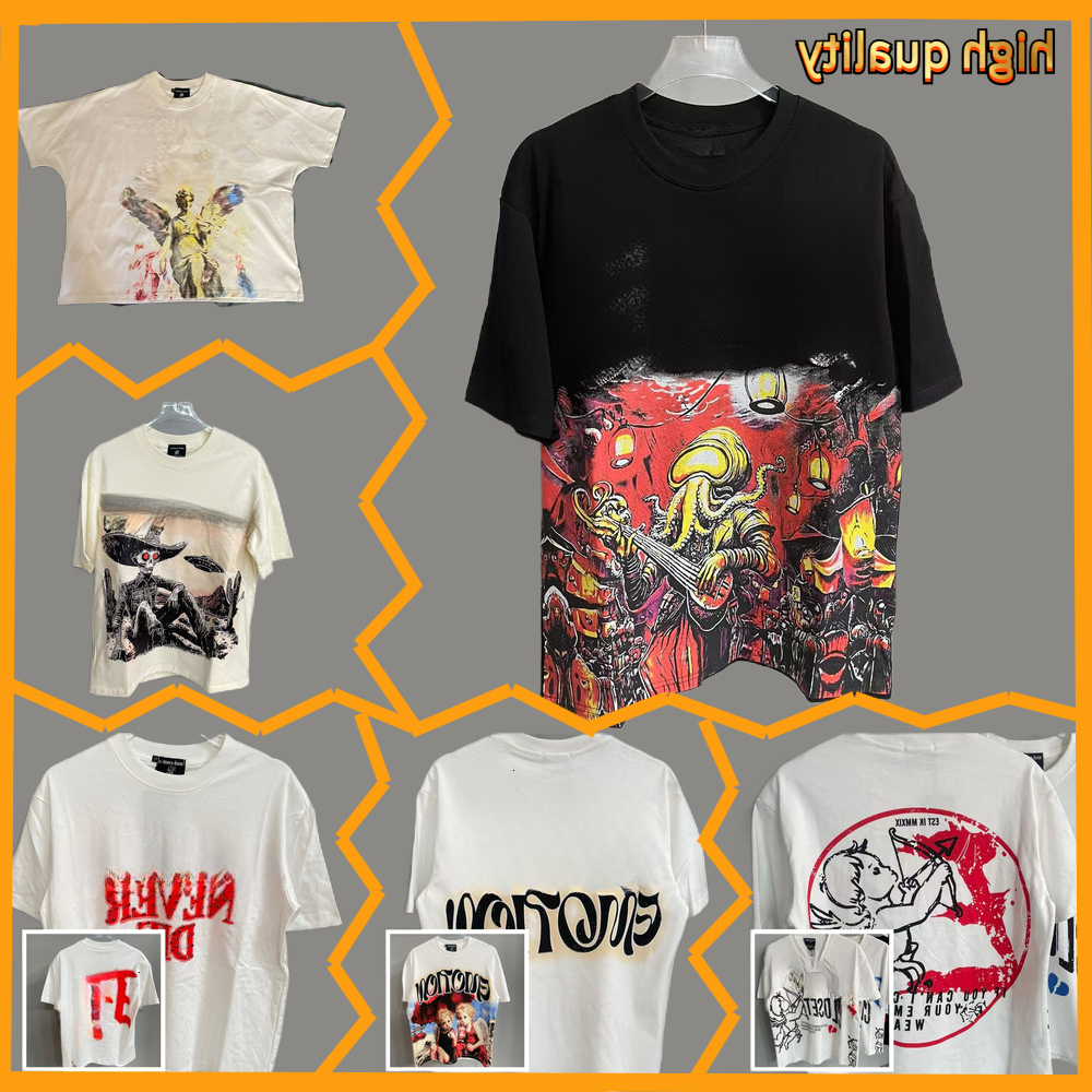 High Version Alien Limited Edition American Style Mesh Collar Jersey Short Sleeve T-Shirt Collection Personalized Men's Clothing1 3 6e