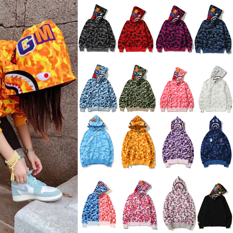 Designer hoodie mens hoodies luxury designer Full Zip Up shark hoodie Print Hoody Sweatshirt hoodie Hip Hop fashion Hooded men woman Streetwear