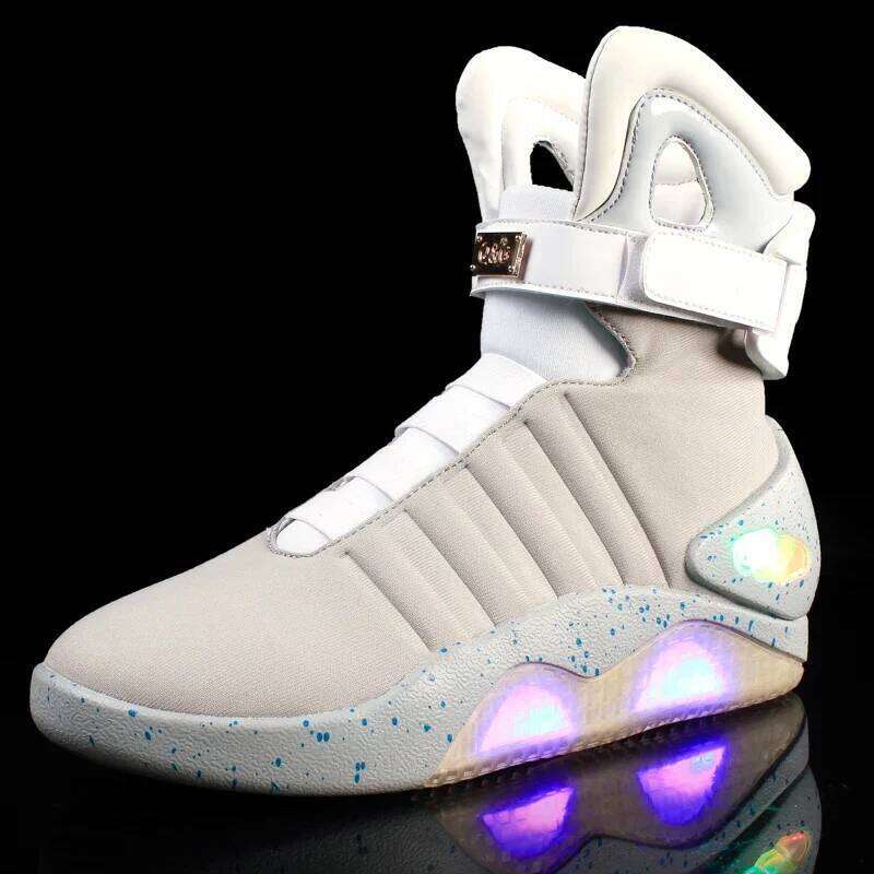 Fashion 1989 Light Up Sneakers LED Mag for Men USB Recharging Air Shoes Back To The Future Boots Size35-47