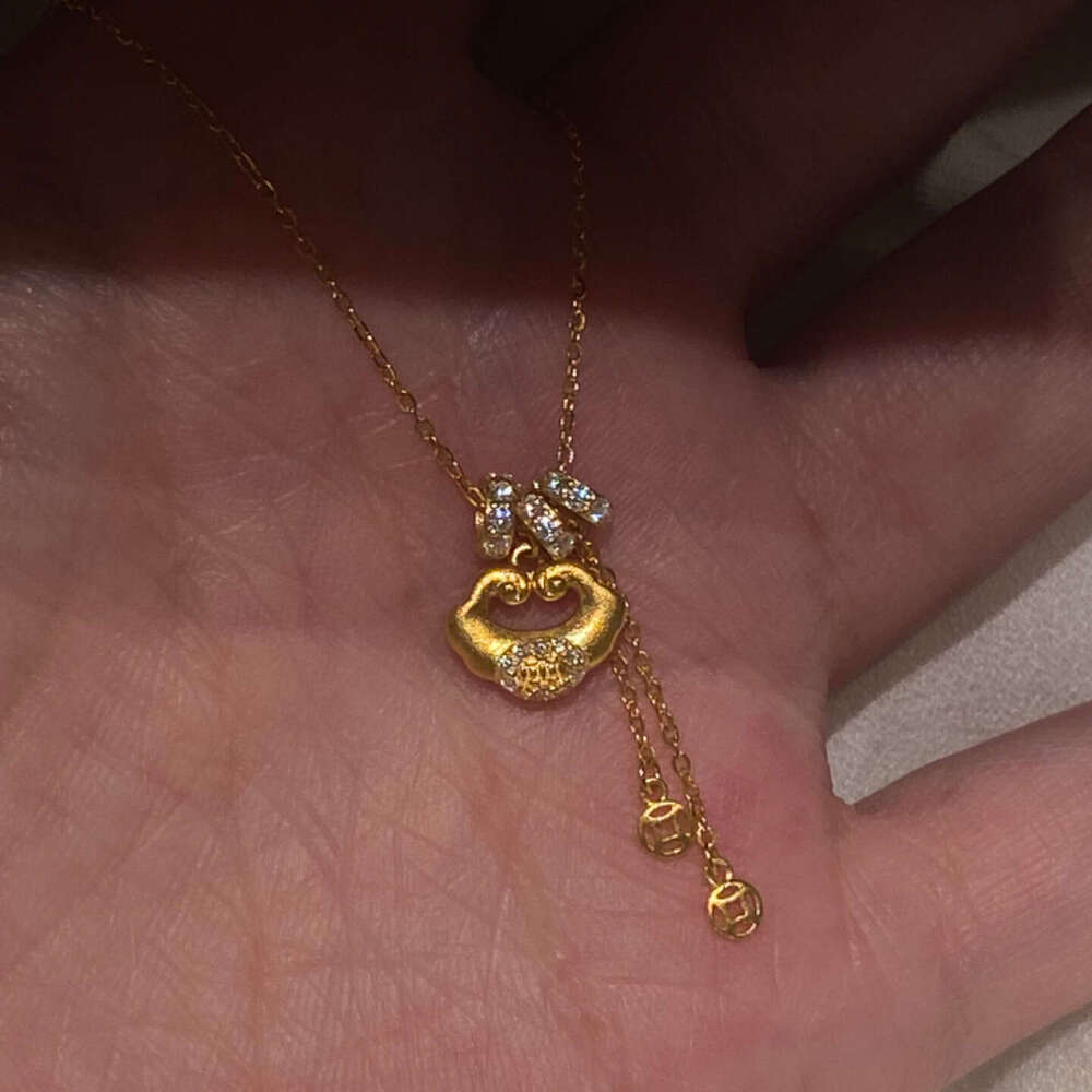 Sparkling Ice Cube Fortune Gold Bar Necklace for Women 2026 New Light Luxury High-end Clavicle Chain Custom Jewelry