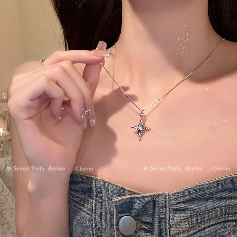 Titanium Steel Non-Fading Necklace Niche Retro Sweet Cool Hot Girl Style Subculture Ins Sea Star High-End