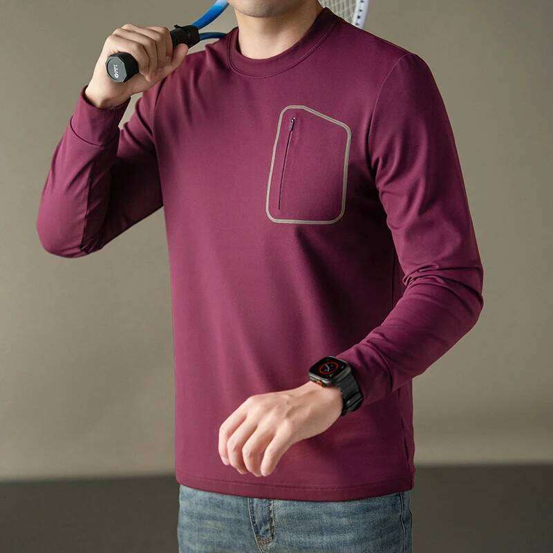 High end luxury men's long sleeve T-shirt new casual round neck fashion zipper soft comfort autumn winter warm sweater pullover
