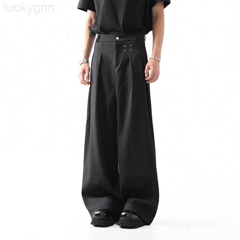 Designer Maisonly Margela Pants Designer Cleanfit Black Trousers Men Spring Autumn Wide Leg Loose Casual Professional Suit Pants Fashion Trendy