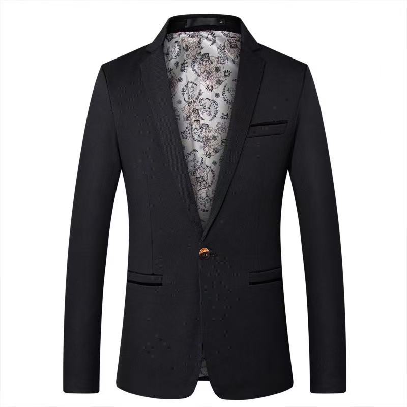 T2844 Business Casual Korean Style Slim Fit Men's Suit Jacket (Single Jacket)