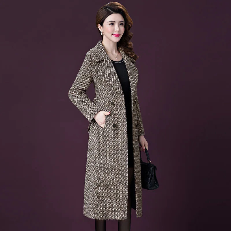 2025 Highquality Fashion Woolen Coat Women Autumn Winter Mediumlength Korean style Casual Outerwear JK286 251216