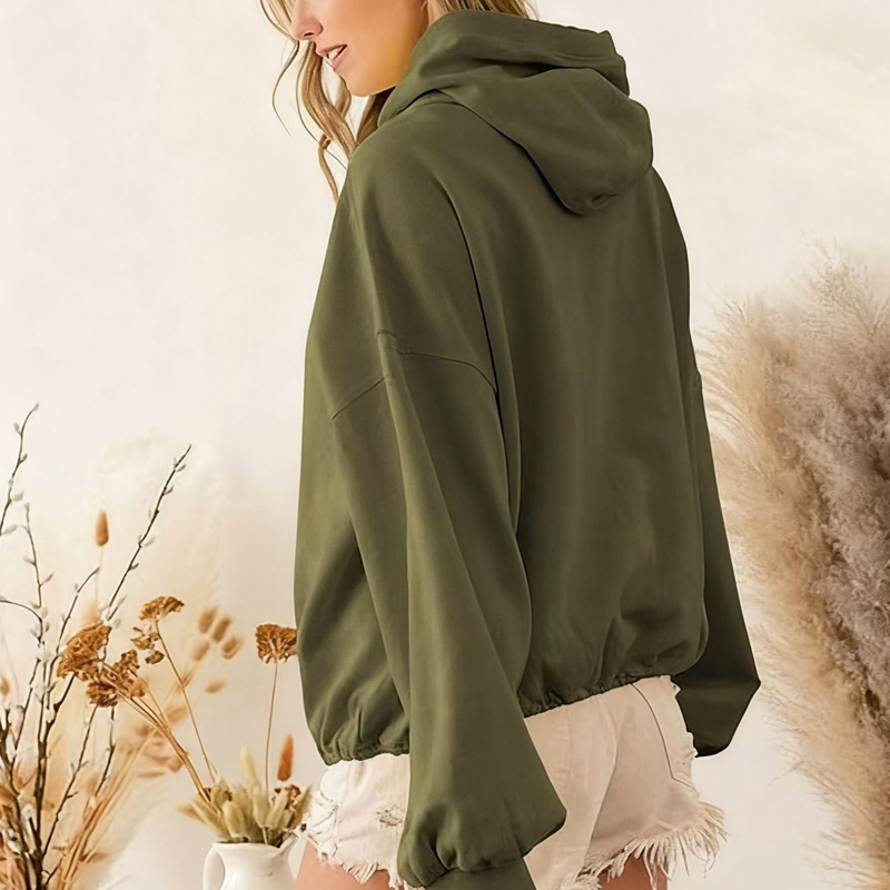 High Neck Hoodies for Women Oversized Half Zip Drawstring Y2K Pullover Sweater Casual Long Sleeve Sweatshirt with Pockets Free Shipping