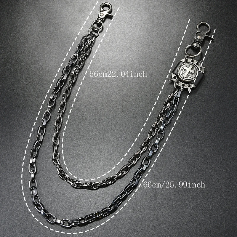 Punk Waist Chains Rock Hip Hop Spiked Pant Trouser Chain Pendant Retro Cool Metal Belts Apparel Handbag Decoration 251225