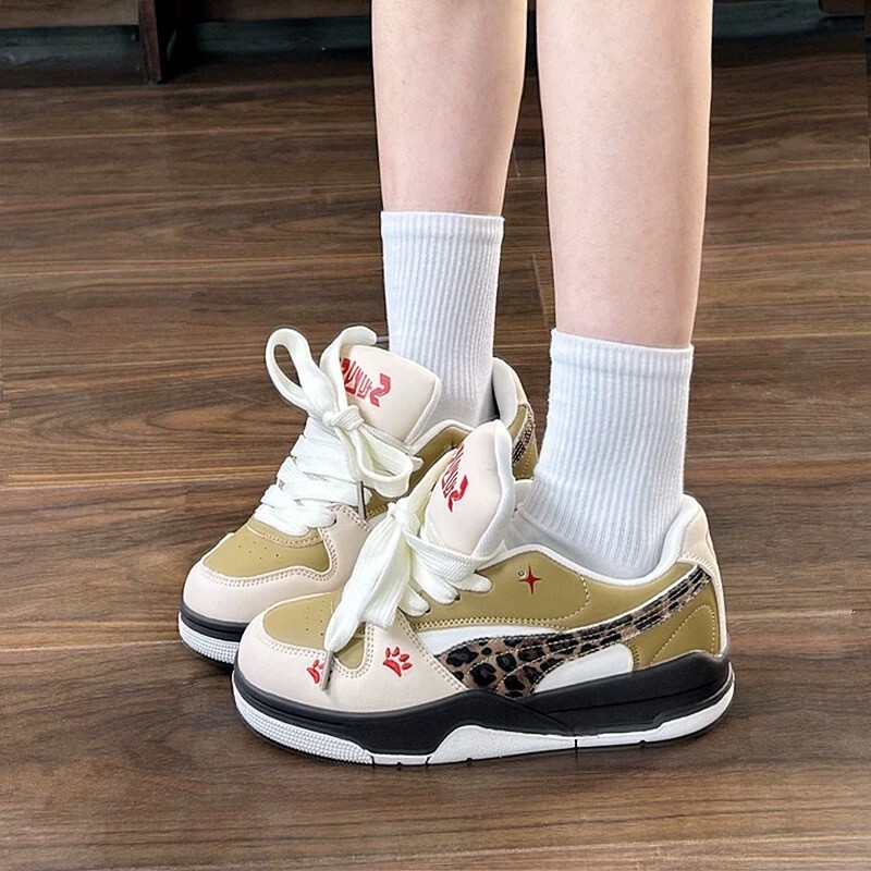 Ddmysports Korean Versatile Casual White Fashion Loafers Sneakers College Style Retro Trendy Shoes For Women Outdoor Shoes