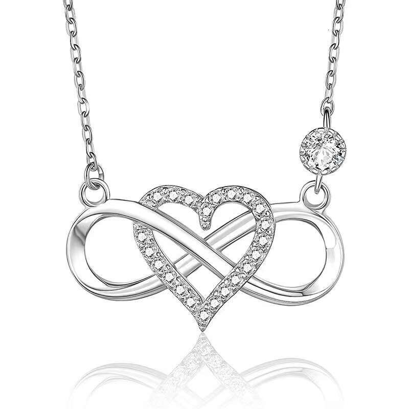 Women's Figure 8 Infinity Heart Pendant Necklace S925 Silver European American Classic Style Factory Wholesale In Stock