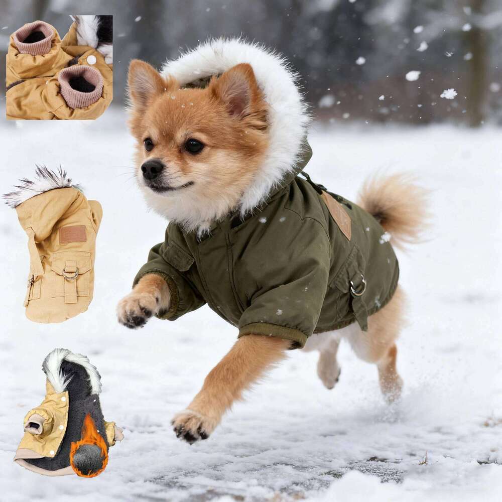 Winter Dog For Small Medium Dogs Hoodie Clothing Warm Lightweight Coat Thicken Outfits Pet Snowcoat 26N0104