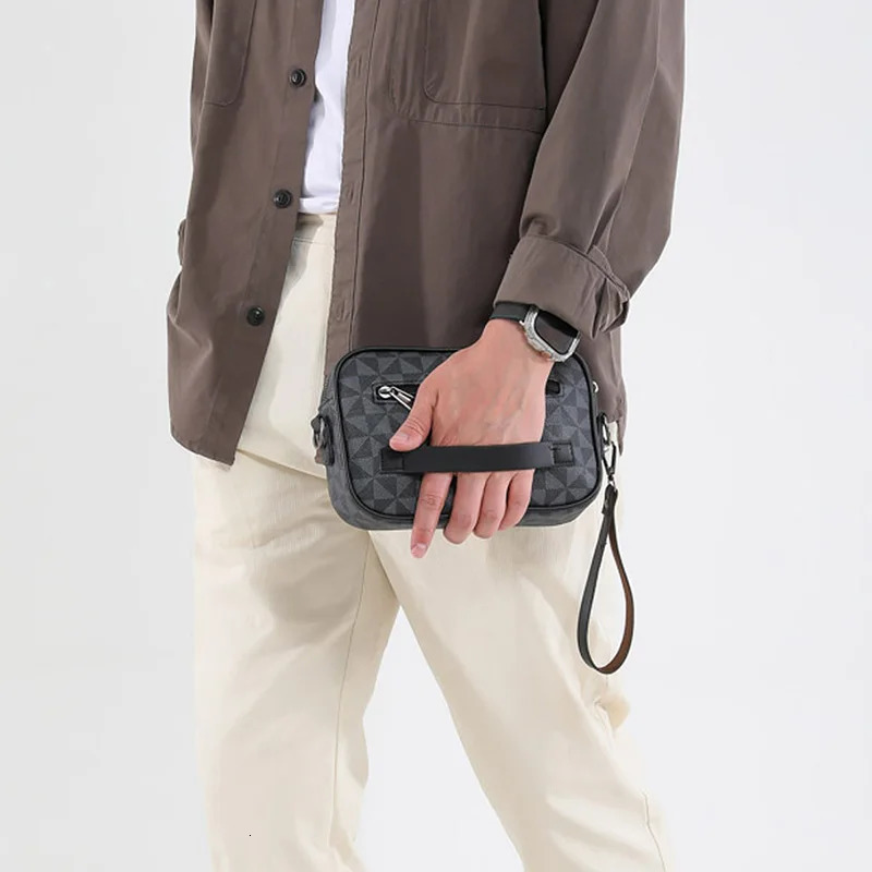 Casual Lightweight Business Shoulder Bags for Men PU Leather Messenger Bag Comfortable Wide Strap Crossbody Bags Male 251230