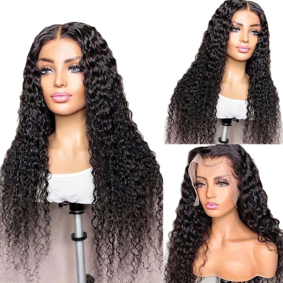 8A 13*4 Frontal Water Wave Wigs Human Hair Long Curly Wig Xiusiyuan