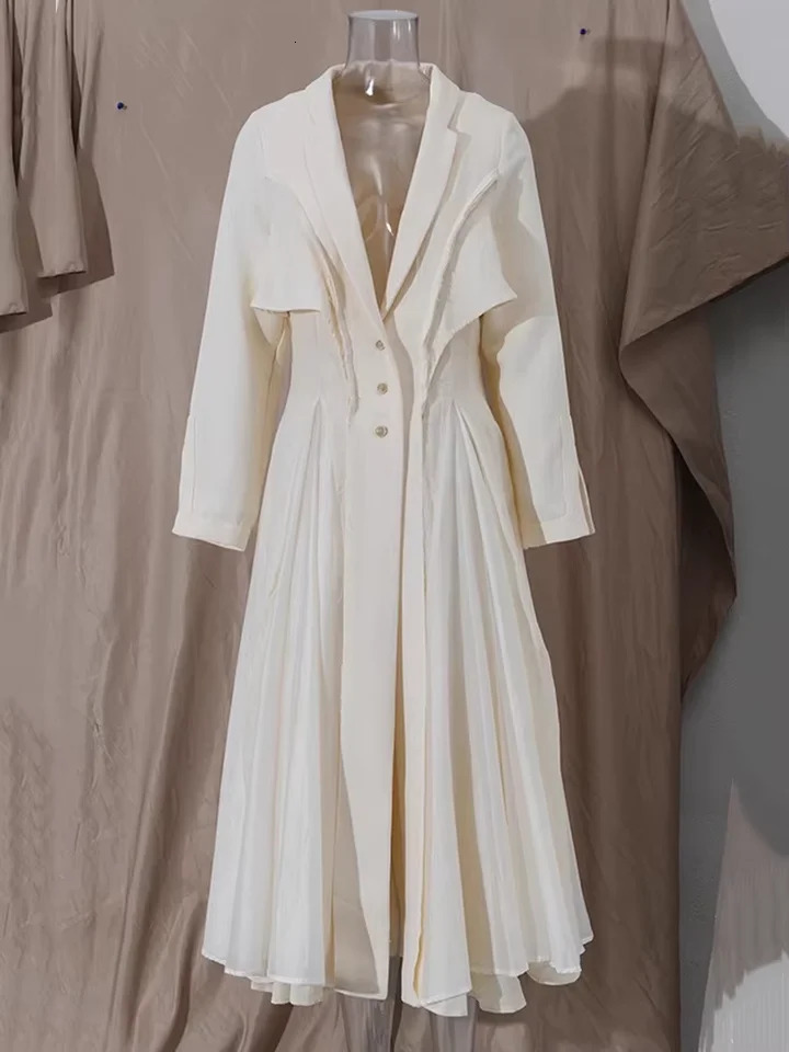 Mauroicardi Spring Autumn Long Black Fitted Flowy Soft Skirted Coat Women Elegant Chic Clothing Overcoat 2025 251231