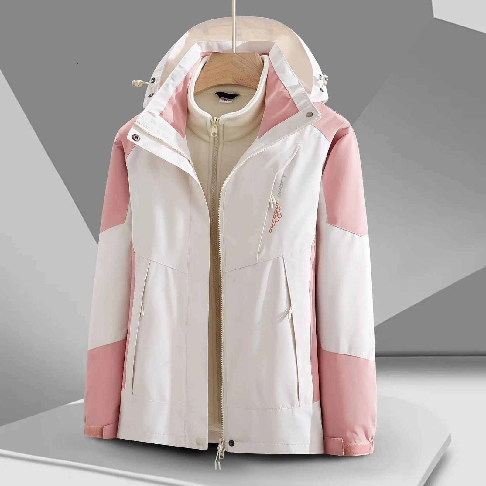 Womens TwoPiece ThreeinOne Waterproof Windproof and StainResistant AutumnWinter Warm Jacket Comfortable Versatile 251231